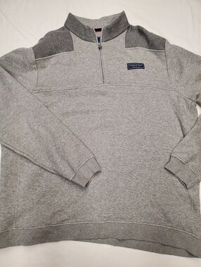 Vineyard Vines Shep Shirt Quarter Zip Pullover XXL Gray Coastal Preppy